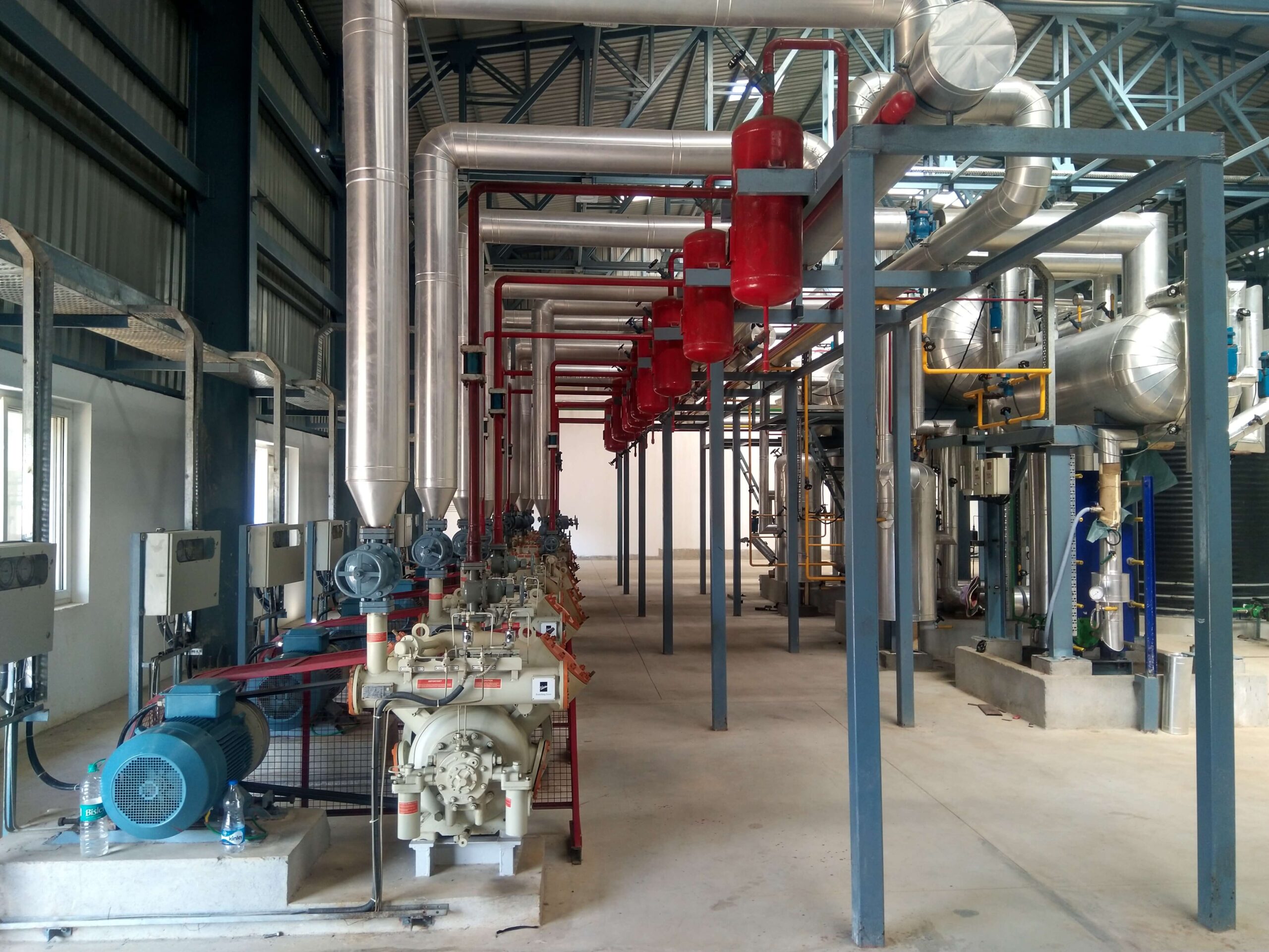 Refrigeration plant room for food processing